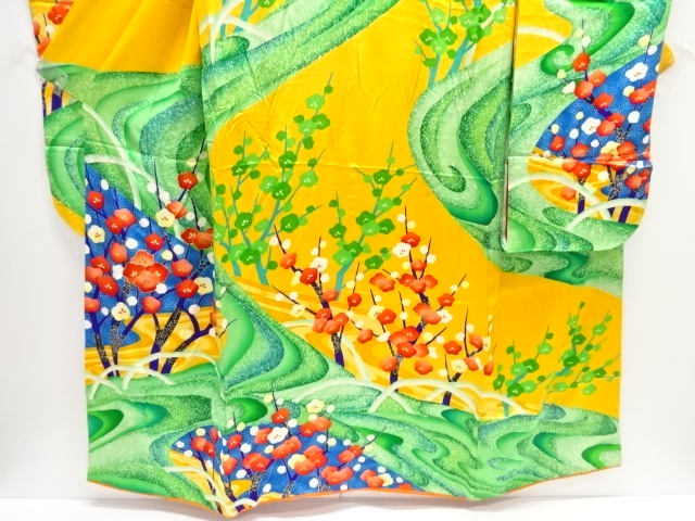  枝梅模様刺繍花嫁衣装掛下(比翼付き)
